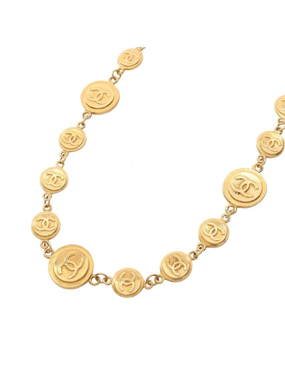 Chanel Coco Mark Coin Necklace Gold #271206C13B